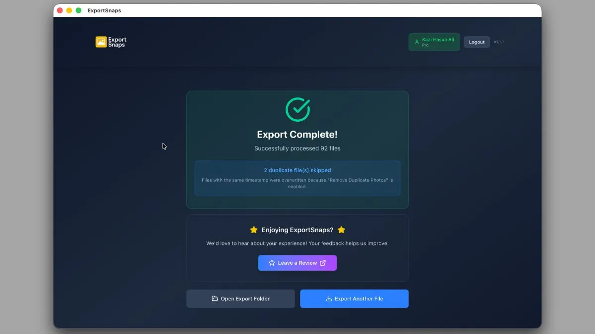 Export & results
