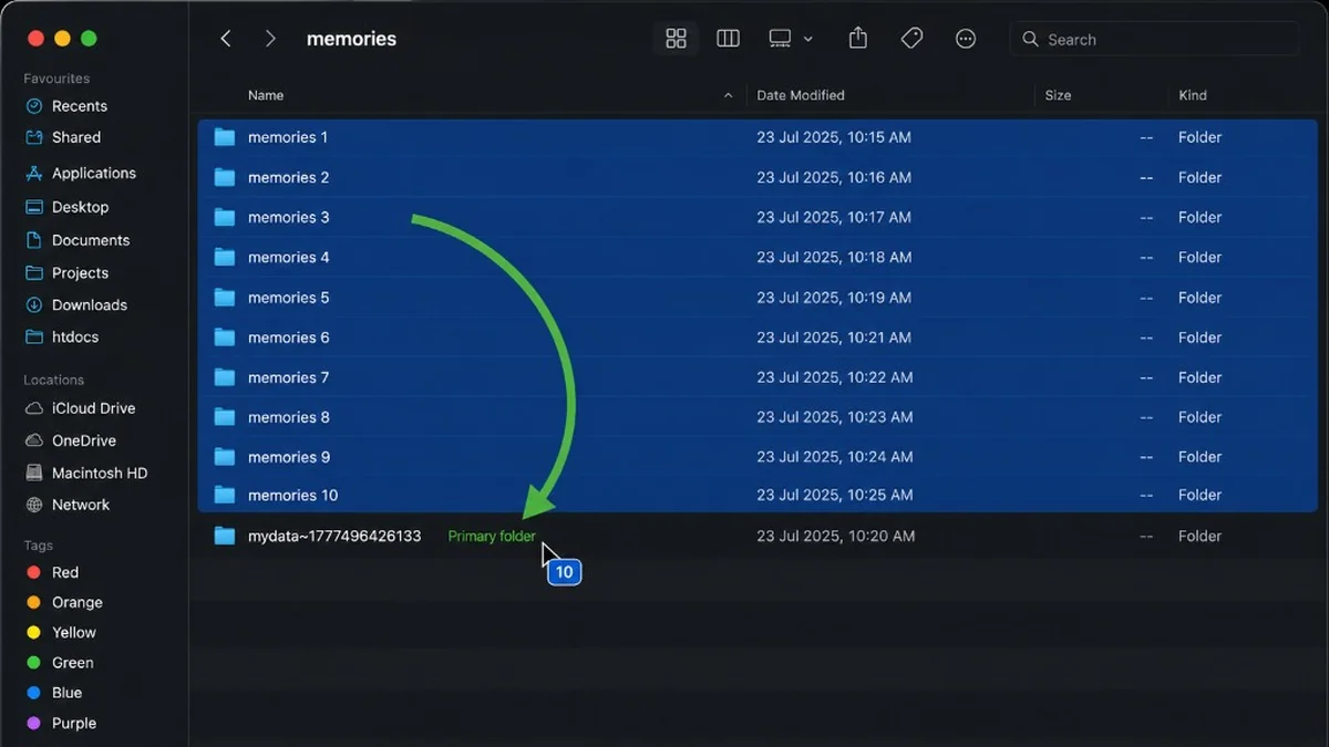 Combine your memories folders